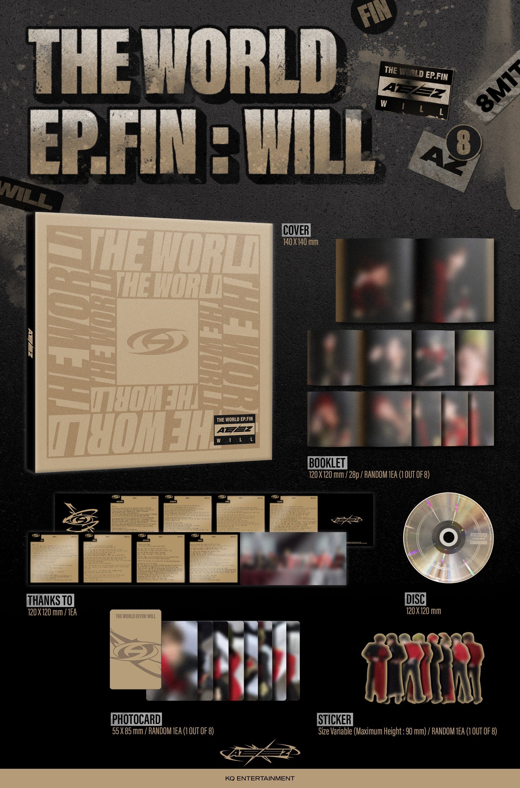 ATEEZ - THE WORLD EP.FIN : WILL (2ND FULL ALBUM) DIGIPAK VER. + Soundwave Photocard - Image 3