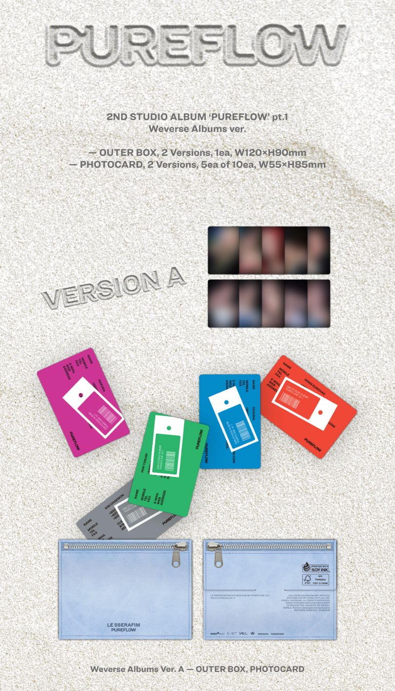 LE SSERAFIM - 'PUREFLOW' PT.1 (WEVERSE ALBUMS VER.) SET + Weverse Gift - Image 3